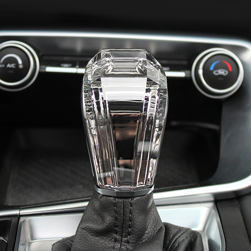 Especial transfronterizo para cabeza de engranaje de coche con botones cabeza de engranaje de cristal palanca de cambio luminosa cabeza de bola