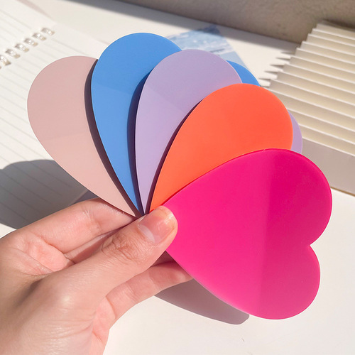 Cross-border best-selling semi-transparent heart sticky notes, waterproof writable marking PET sticky notes, glow-in-the-dark sticky notes