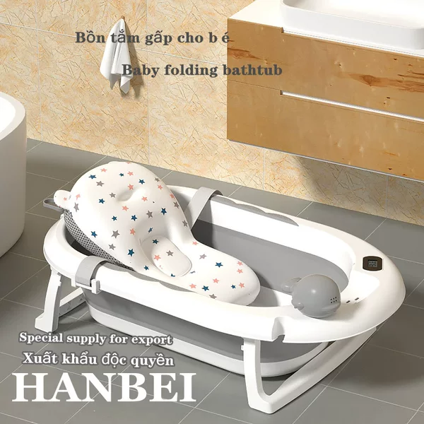 Hanbei Baby Bathtub Baby Foldable Toddler Sitting Large Children Household Newborn Children's Products