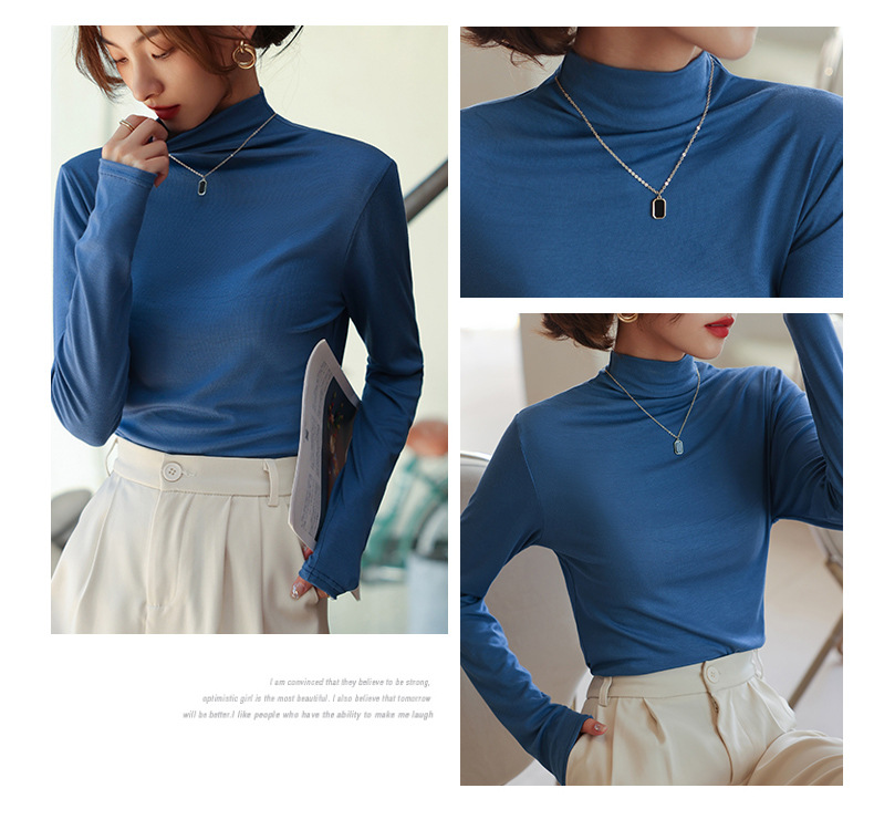 Women's T-shirt Long Sleeve T-shirts Simple Style Solid Color display picture 10