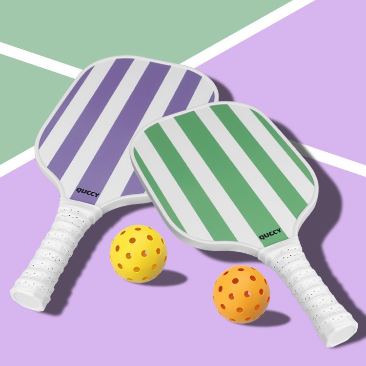 New Striped Fiberglass Pickleball Racket Set, Pickleball Two-Color Racket Available in Various Styles