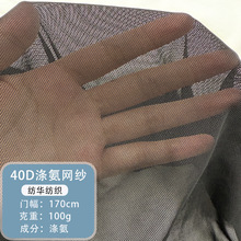 40d涤氨网布网纱黑色纱网透气弹性网眼瑜伽服面料运动网眼布布料