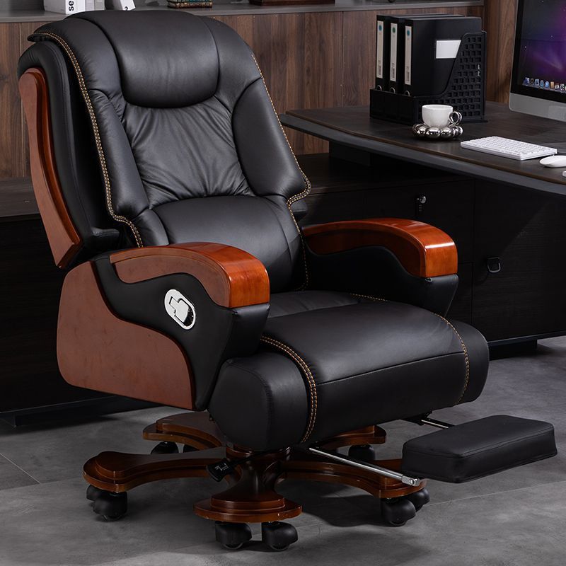 Genuine Leather Swivel Boss Chair, Comfortable Reclining Massage Executive Chair, Computer Chair, Office Chair, Reclining Chair, High-End Chair