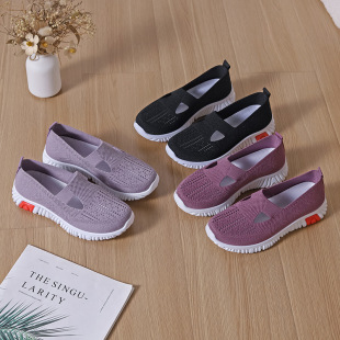 24 New Summer Cloth Shoes Women's Fashion Walking Shoes Soft Bottom Breathable Comfortable Women's Shoes Middle-aged and Elderly Casual Mesh Cloth Shoes