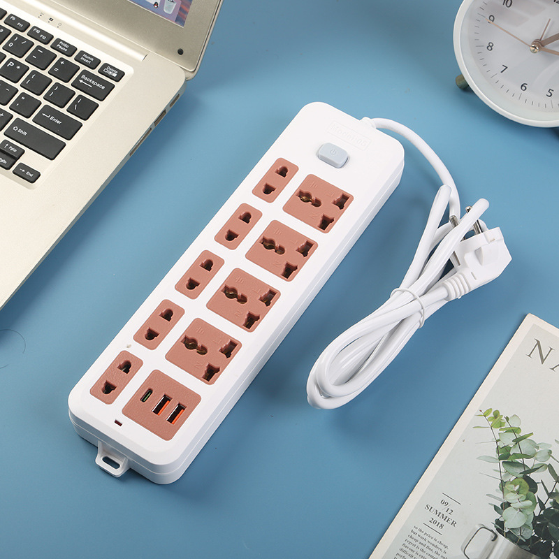 2USB+1Type-c手机充电接口青绿色粉色蓝色黄色灰色英标欧标美标