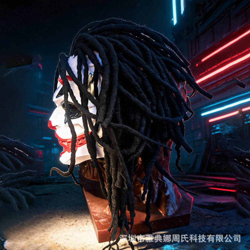 Cross-border Cyberpunk Clown Halloween Horror máscaras Carnival Party Clown Horror Head Mask Halloween image 9