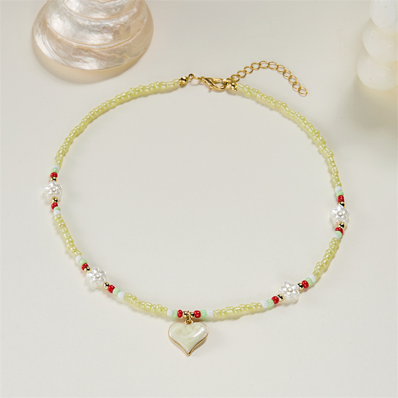 10g Weight Alloy Pendant Material Pendant Necklace Classification Seed Bead Chain Material Beaded Chain Chain Type 1 Piece Quantity Holiday, Daily Occasion Alloy, Seed Bead Material Flower Pattern All Seasons Season Women's Gender Vacation, Classic Style Style Vacation Classic Style Flower Alloy Seed Bead Beaded Chain Beaded Necklaces Wholesale 8