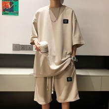 2024年男生款夏季国潮宽松休闲两件套中国风情侣百搭圆领一体套装