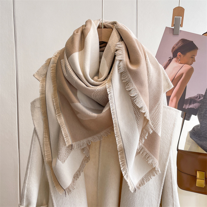 2023 Ősz/Tél Új, Négyzet alakú, Művészeti Stílusú, I Mitációs Kasmír Sál Női Meleg Légkondicionált, Szobai Nyugati Takaró, Kendő_voghion.com