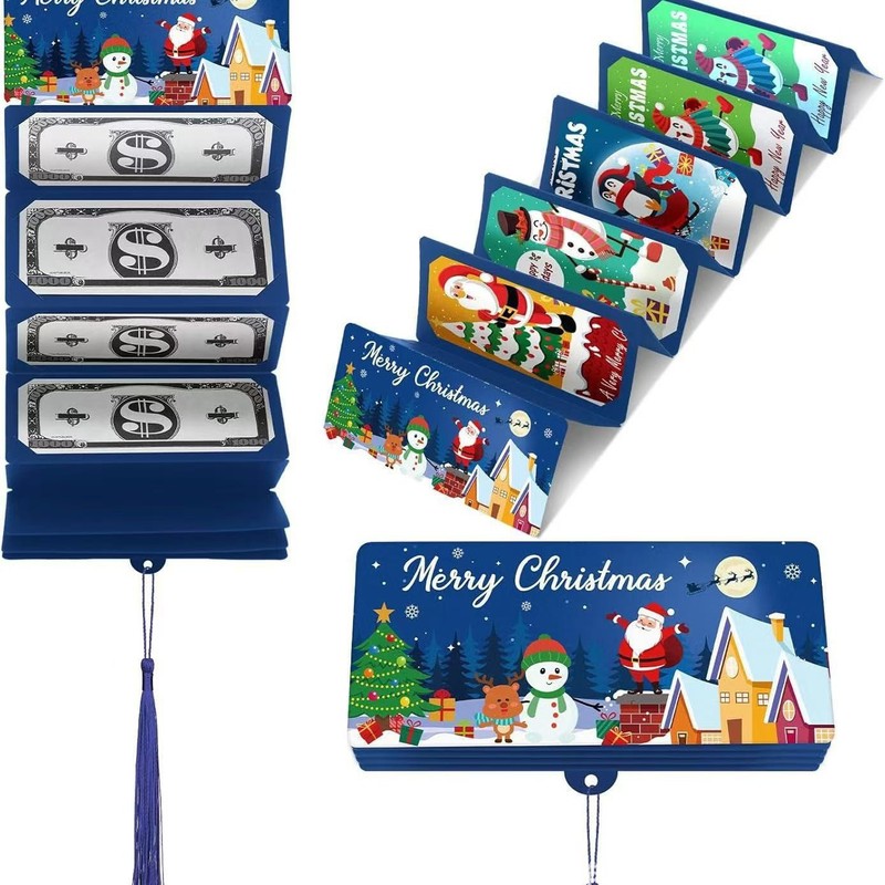 2025 新しいクロスボーダーサンタクロースドル 10 カードスロット赤い封筒クリスマスサプライズパーティー貯金箱|undefined