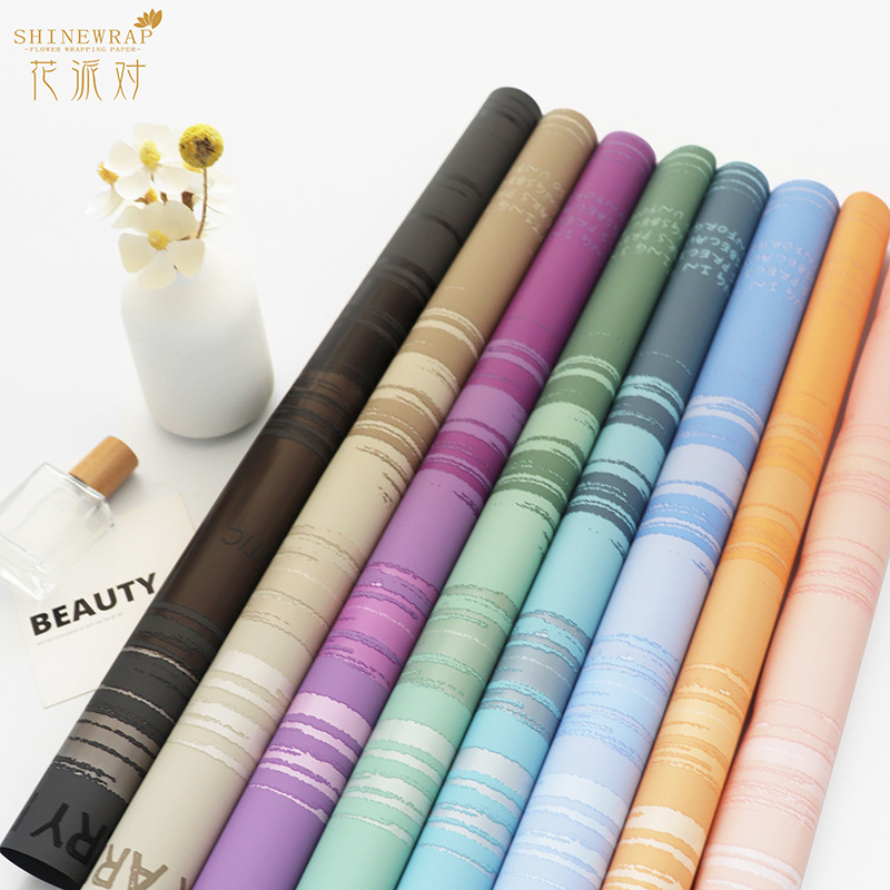 Fábrica de fiestas de flores al por mayor nuevo diseño de puesta de sol flor flor florista impermeable paquete de flores papel de envoltura de papel