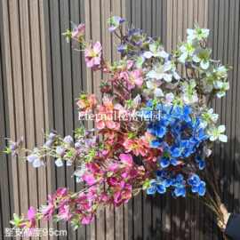 仿真紫荆花 3D软胶樱花枝桃花碎花线条花材婚庆家居装饰排花挑高