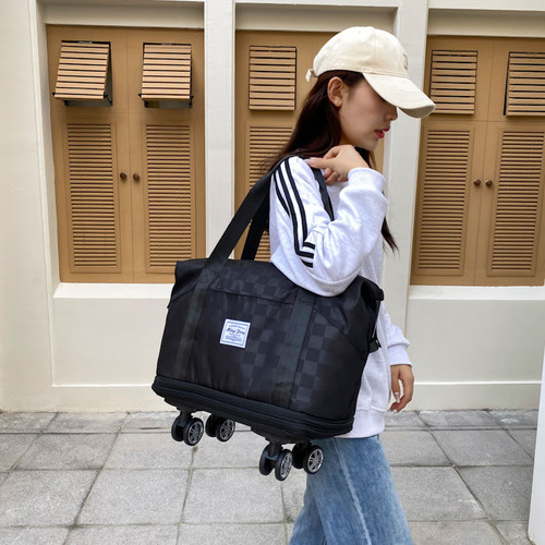Travel bag large capacity dry wet separation student short trip storage bag detachable omnidirectional wheels waterproof dormitory luggage bag