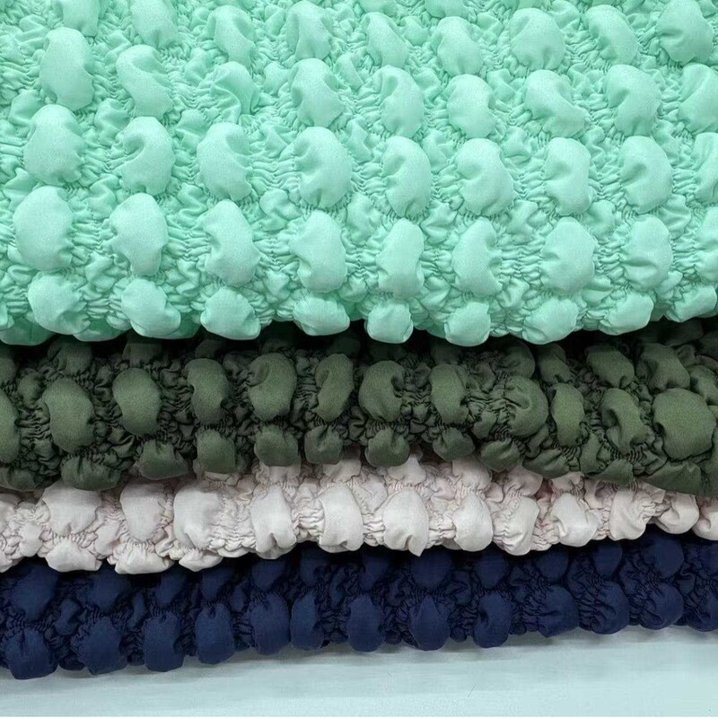 Spring Yarn Quilted Bubble Circle Cotton Quilted Embroidered 3D Cloud Fabric Pu Quilted Fabric for Bags, Stationery, Shoes, and Hats