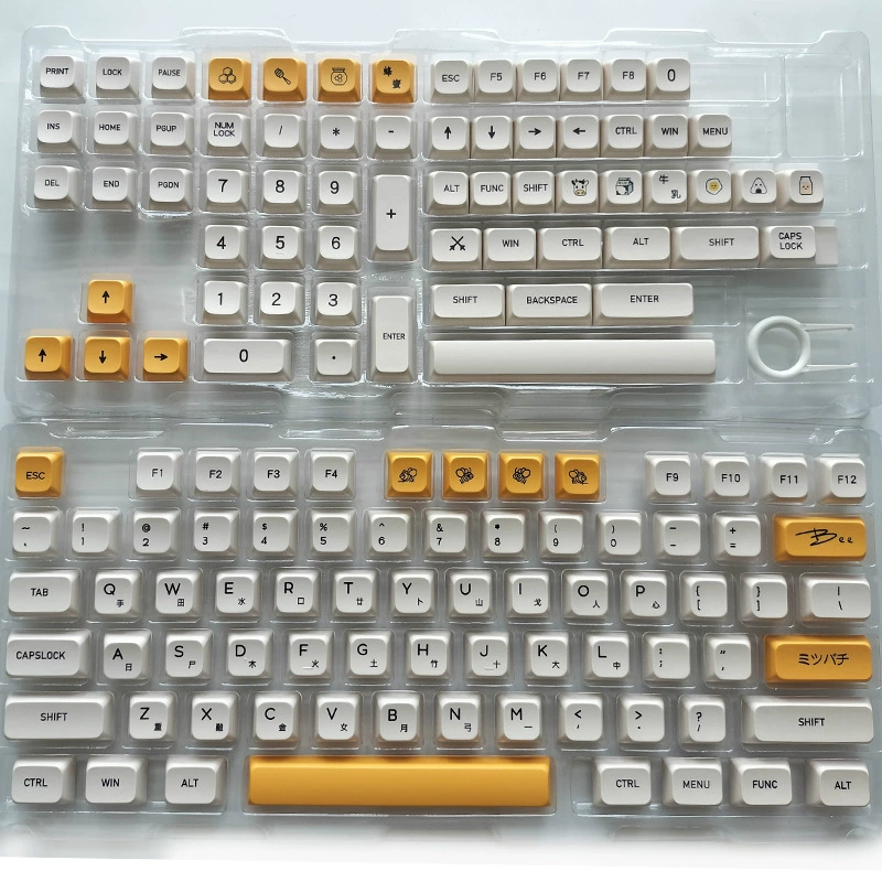 180‑ключевой набор клавиш PBT для сублимации, профиль XDA, цвета Honey Milk, многоязычные надписи