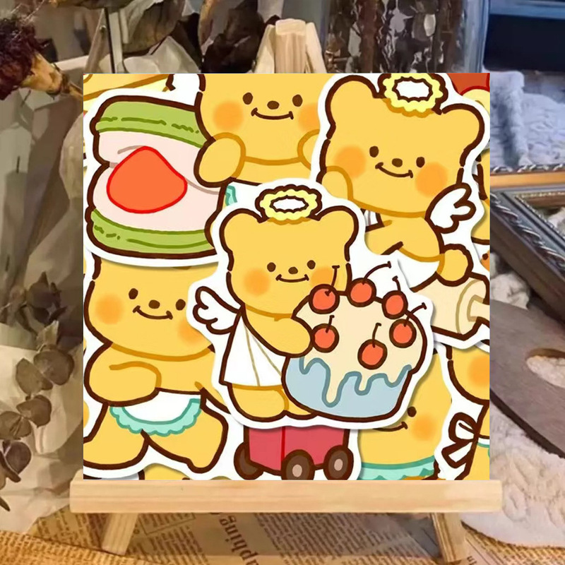 かわいいバターベアDIYデジタル油絵漫画手描きぬりえ装飾画夜市屋台手作り|undefined