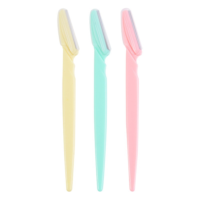 Cejas cuchillo seguridad mini raspador de cejas herramienta de belleza simple raspador de cejas mango recto portátil fábrica al por mayor