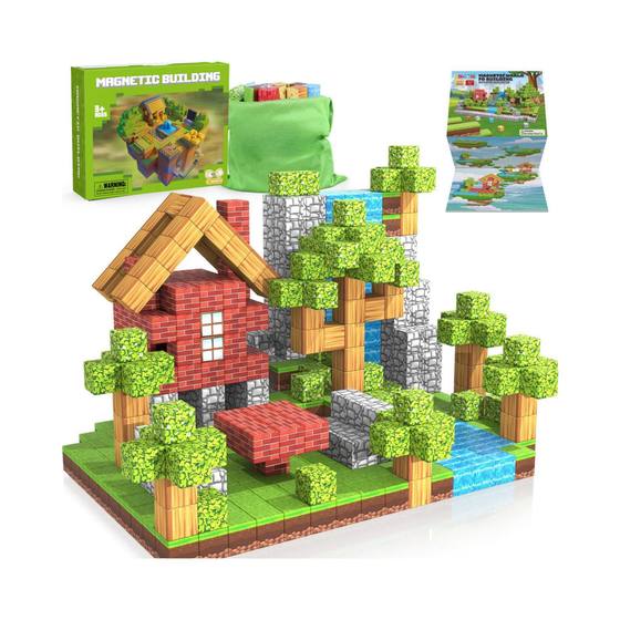 My World Village Head's Home Magnetic Block Building Blocks suit Magnetic Block Toys Cross-border Explosions Factory Wholesale
