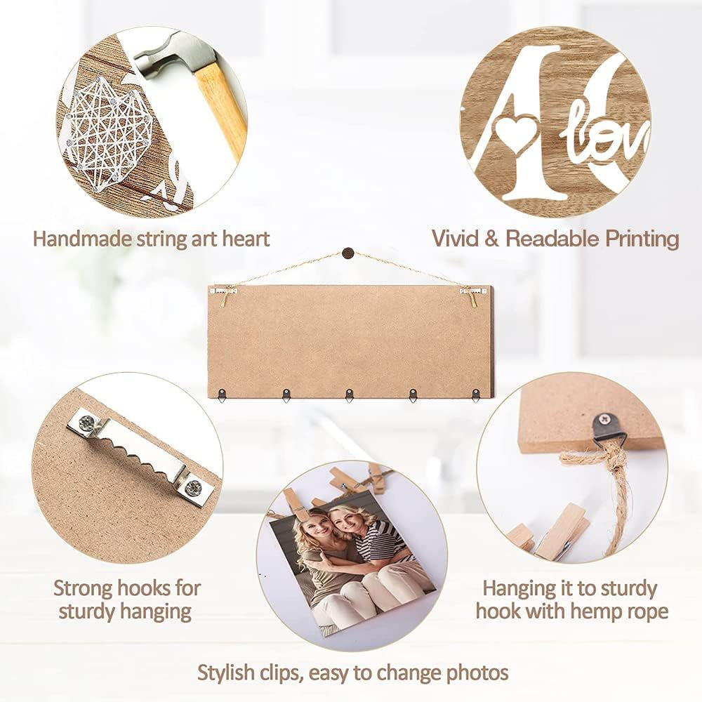 Clips de pared de madera europeos y americanos, decoraciones fotográficas, artículos de boda de madera, accesorios fotográficos, adornos artesanales
