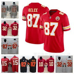 首長チームのNFL Chiefsカンザスアメリカのクロスボーダー二世代オリーブユニフォーム87 # KELCE刺繍スポット