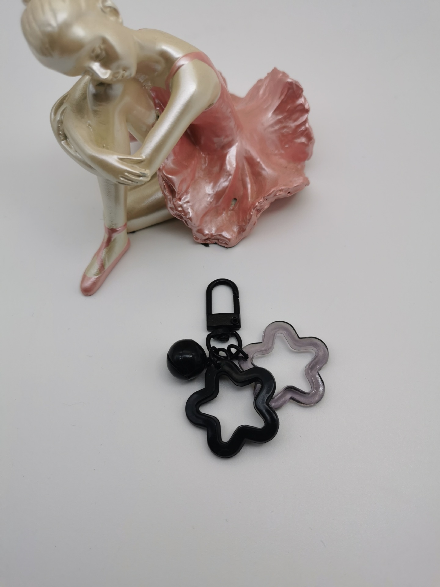 Acrílico hueco estrella de cinco puntas ins colgante verano diversión de los niños colgante llavero accesorios auricular inalámbrico caso de la joyería