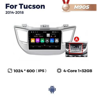 Suitable for Hyundai Tucson 2014-2018 Hyundai Tucson car Android navigator carplay (DVD Navigation) - a-m90s-1-32-quad-core-wifi-edition