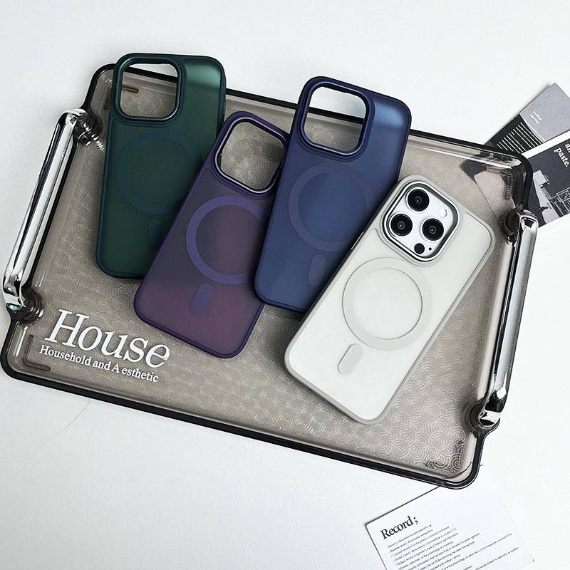 Suitable for Apple 17Promax Frosted Magnetic Phone Case Iphone16 All-Inclusive 15 Anti-Fall 14 Skin-Feel Protective Cover