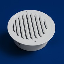 Wall-mounted ventilation outlet cover with powder coating fo