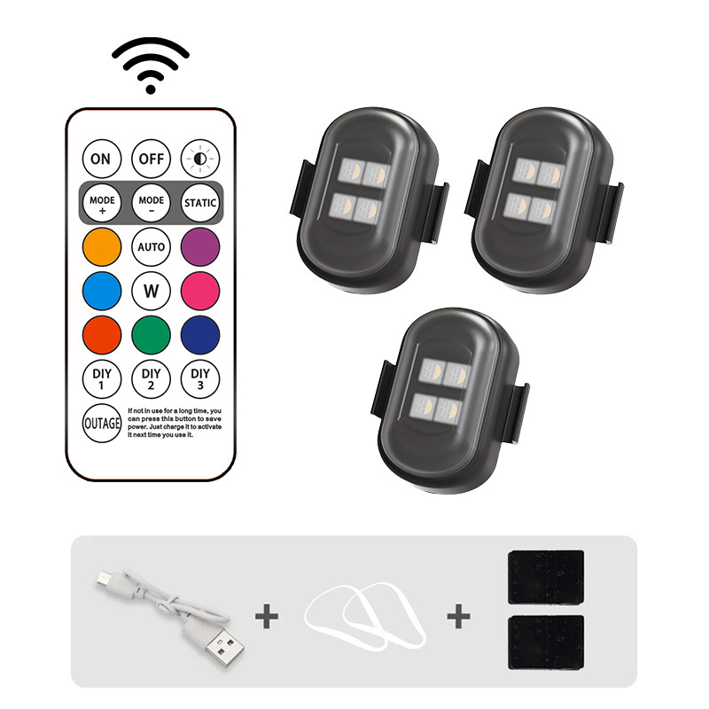 4 lámparas LED aeronaves luces de motocicleta UAV flash inalámbrico luz de advertencia de control remoto luz de crucero