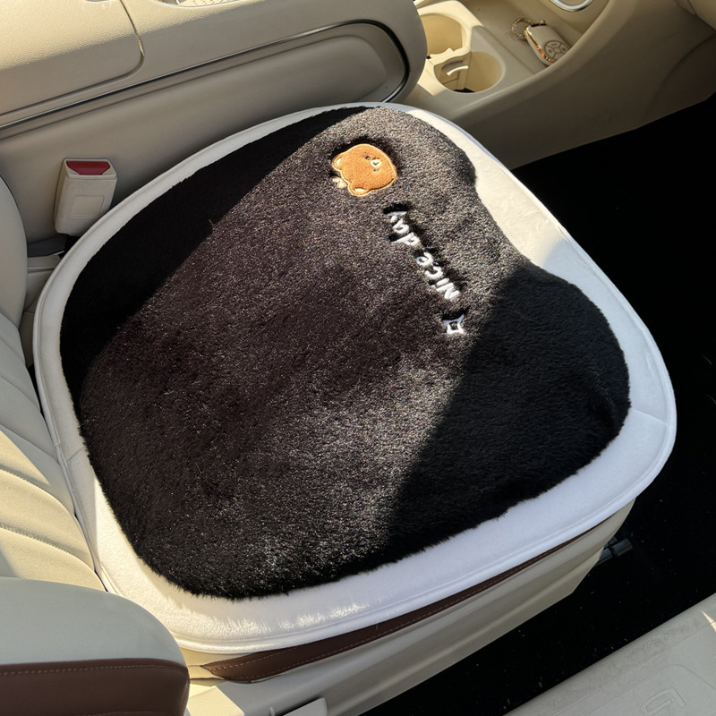 Qìchē – Wool pad Seat Cushion Square - square-pad-black