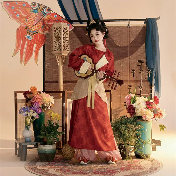 【Taipingfu】Red women’s three-piece set
