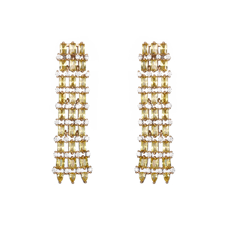 Xuping joyería serie de aretes geométricos de gota de agua larga sensación de lujo de alto nivel aretes retro para mujeres