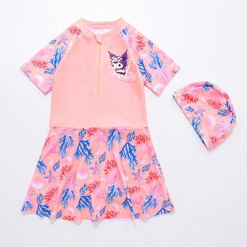 Coolmii Girls' Skirt Style Swimwear Little Girl Training Professional One-Piece Swimsuit Baby Girl Quick-Drying Sunscreen Swim Skirt Fashion 