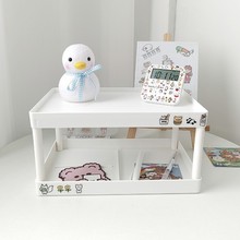 桌面置物架双层卧室化妆品办公杂物收纳架学生宿舍小型整理架