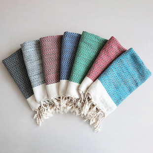 New Large Size Household Tassel Fabric Napkin Cotton Yarn-Dyed Tea Towel Refrigerator Washing Machine Dustproof Cloth