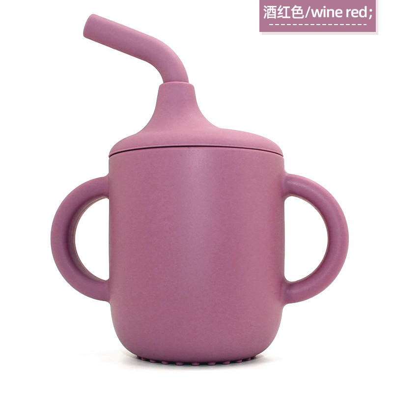 바이노럴 구부러진 피펫 컵 180ml: 버건디