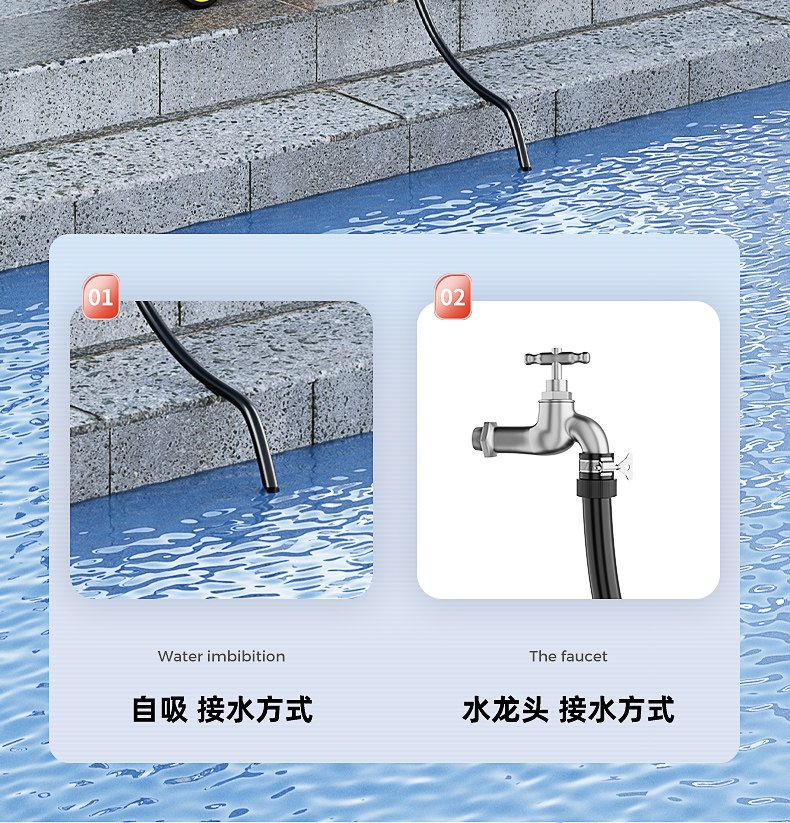 Zhigao Car Washing Machine 220V High-Pressure Water Gun, High-Power Household Car Washing Tool, Powerful Water Pump, Floor Cleaning Machine