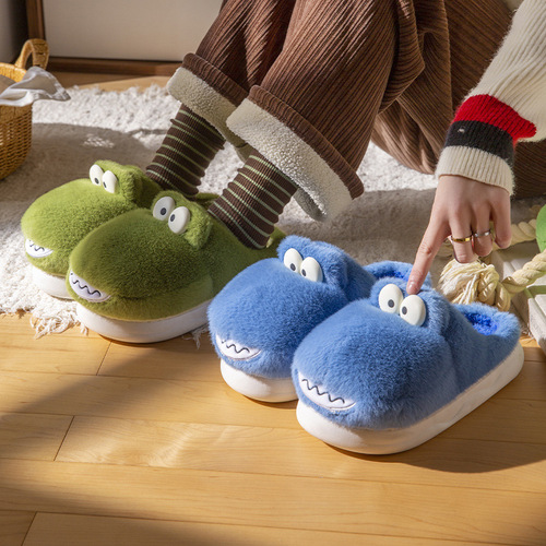 Dinosaur Slippers for Girls and Boys, Parent-Child Style, Autumn/Winter Home Use, Indoor Non-Slip, Suitable for Middle/Big Children, Durable for Boys