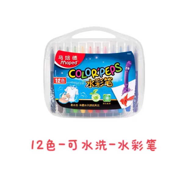 Crayons, washable, 12 colors