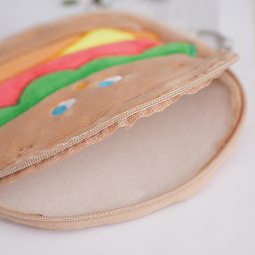 Cartoon Plush Toy Food Creative Zero Wallet Pendant Decor Shelf Accent Schoolbag Pendant Key Organizer Pouch Plush Bag