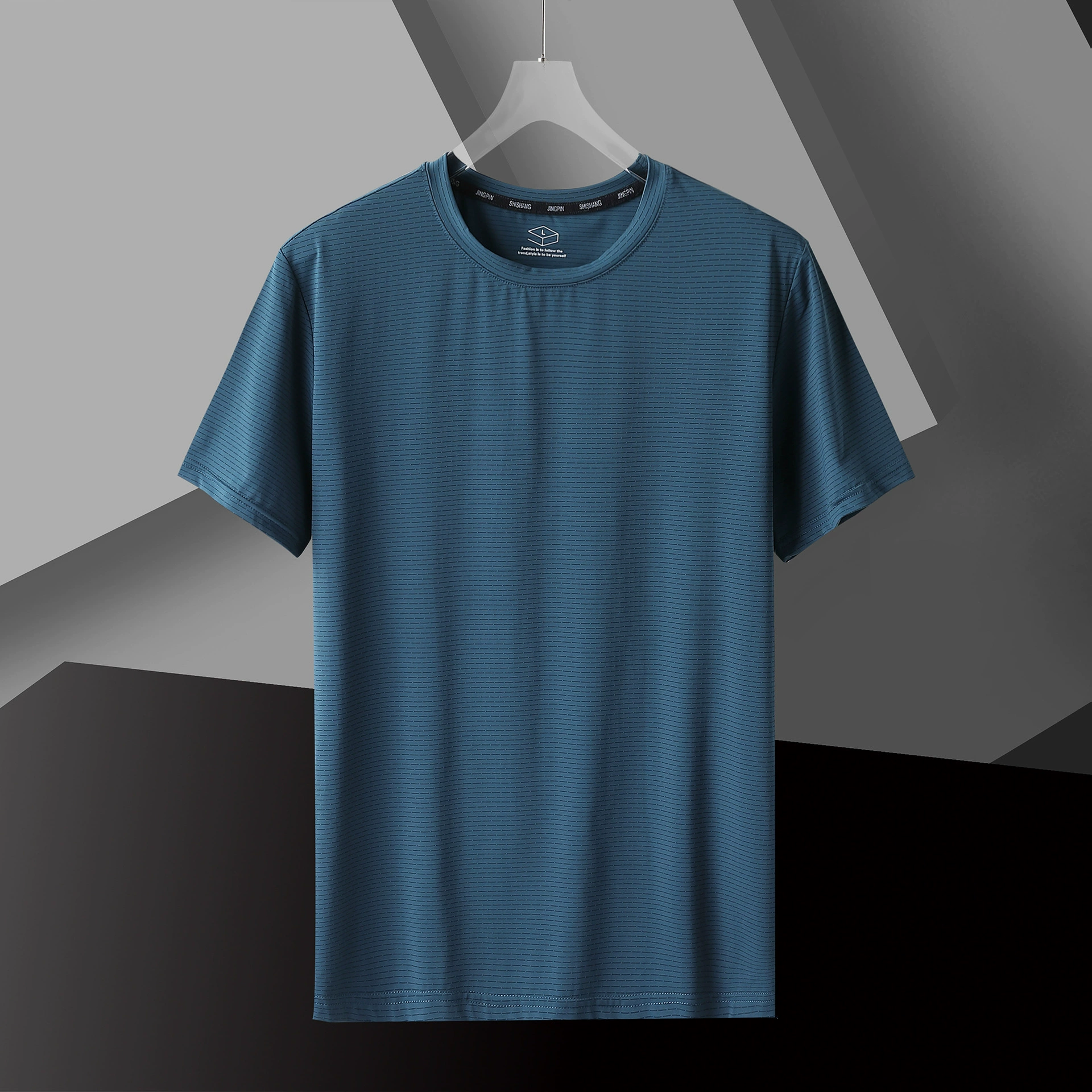 Оптовая продажа весна лето новый спортивный фитнес свободная рубашка с половиной рукава рубашка ледяной шелк дышащий быстрый сухой рубашка с короткими рукавами