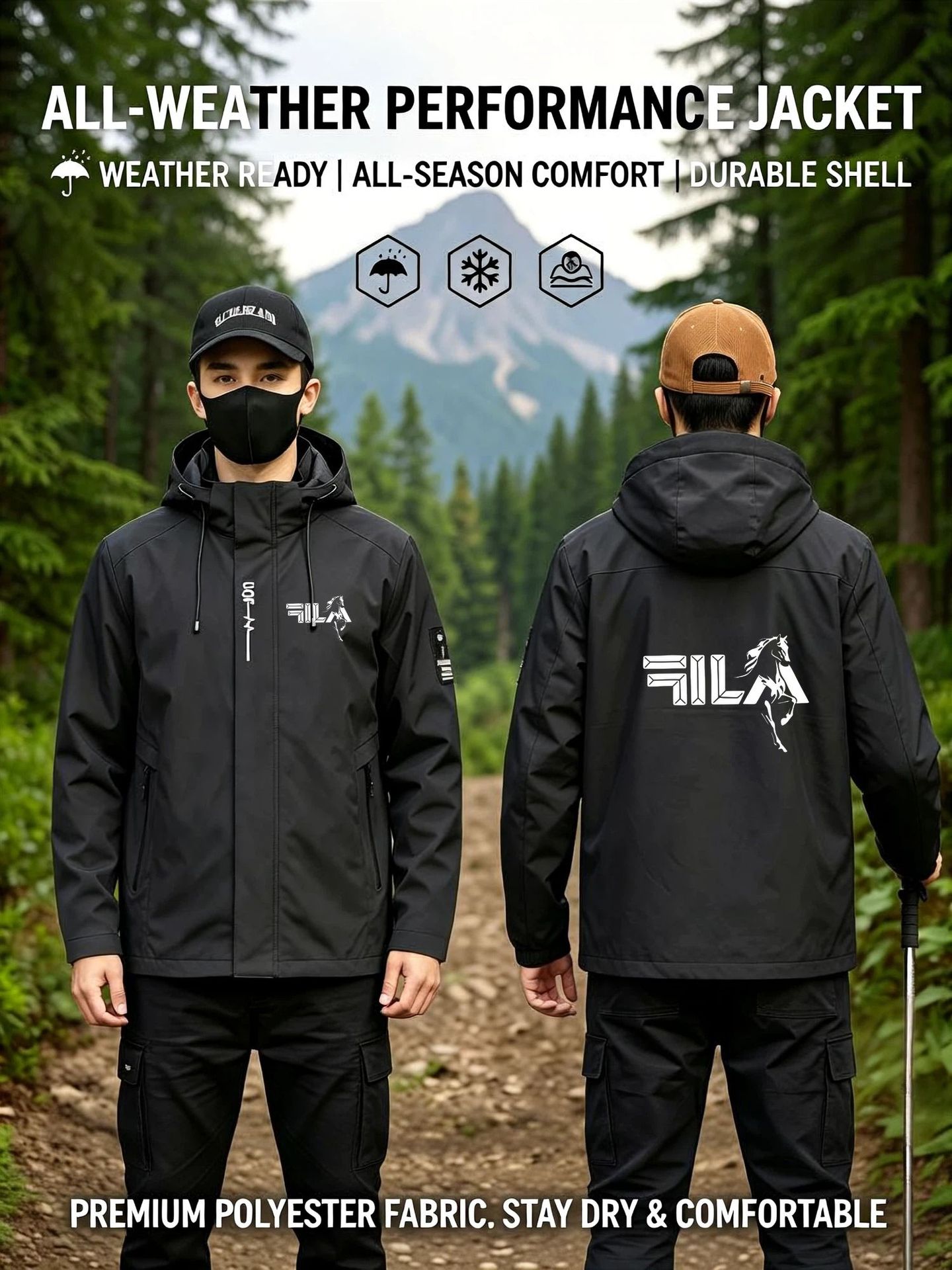 Dropshipping cross-border European size men's hooded jacket, windproof and warm outerwear, workwear, casual men's sports jacket