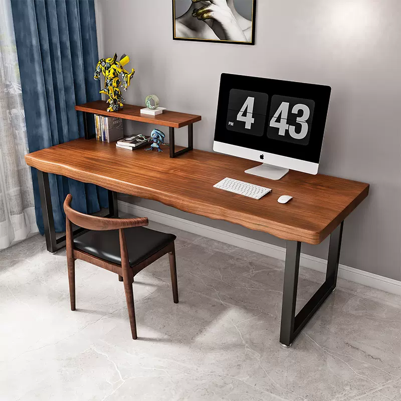 北欧实木电脑桌台式家用电竞桌椅原木书桌简约长方形办公桌写字台