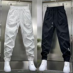 2025年夏ファッションステッチジッパー刺繍ロゴトレンドカジュアルスウェットパンツDouyin Kuaishouネットセレブ同風ルーズパンツ
