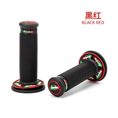 Off-road motorcycle modification Universal handle rubber vintage motorcycle accessories comfortable non-slip handle 22mm factory direct sales (Motorcycle Handle Cover) - black-background-and-red