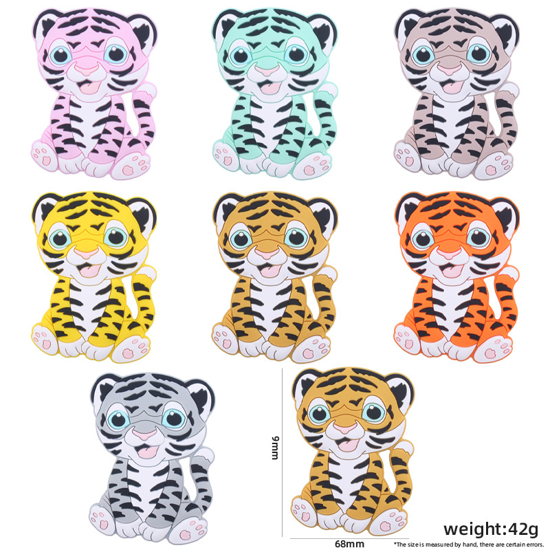 Bebé suministros de dibujos animados animal silicona Tigre mordedor creativo bebé de silicona mordedura molar teether juguete Nuevo