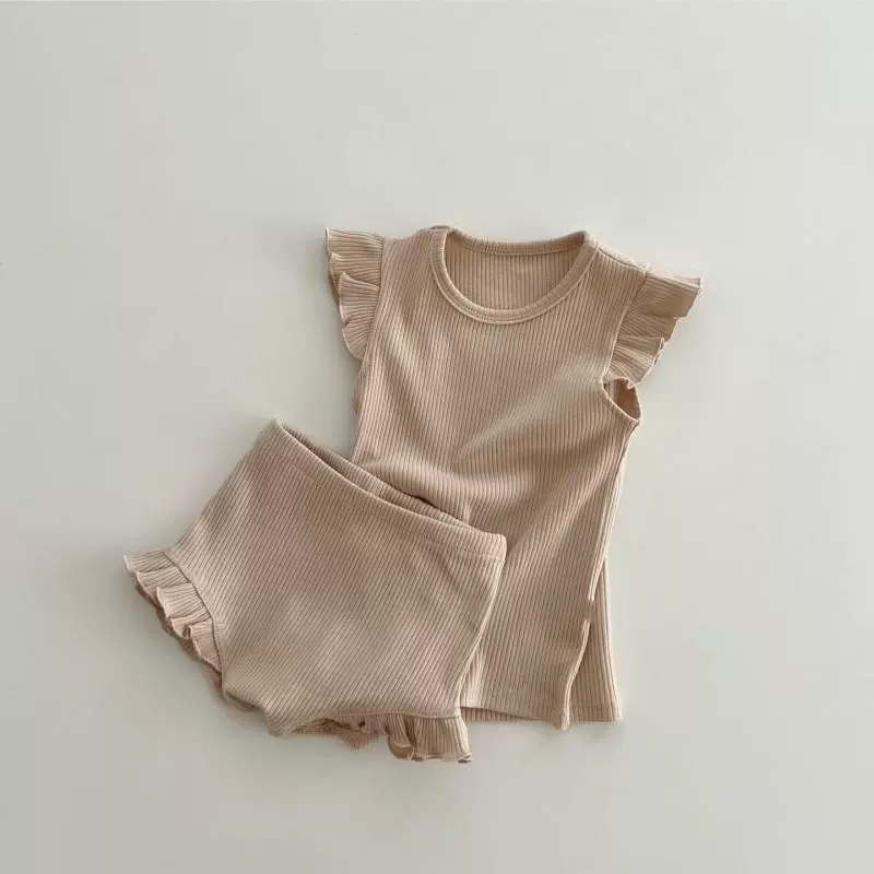 Летняя хлопковая футболка для девочки, bodysuit, детский комплект