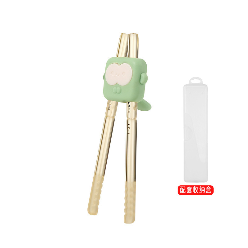 卡通调节筷子宝宝训练学习筷带盒子儿童可爱餐具套装厂家现货|undefined