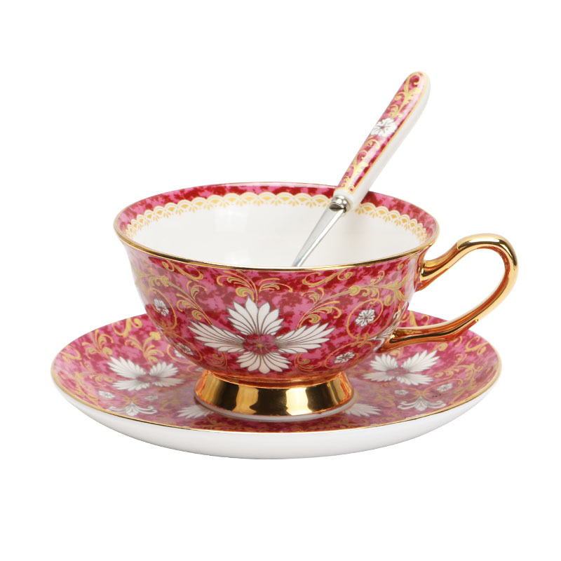Taza de café de porcelana china Taza de estilo europeo exquisita de alta gama Juego de té de la tarde británico de alta gama Caja de regalo