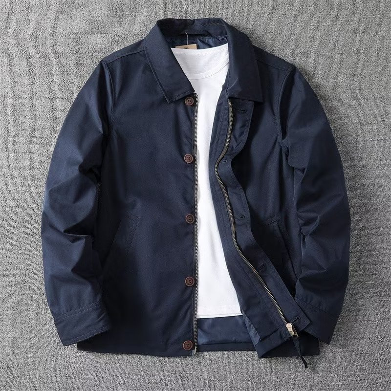 American Casual Business Versatile Lapel Jacket for Men Autum Double Layer Short Outwear Youth Sportswear Trend